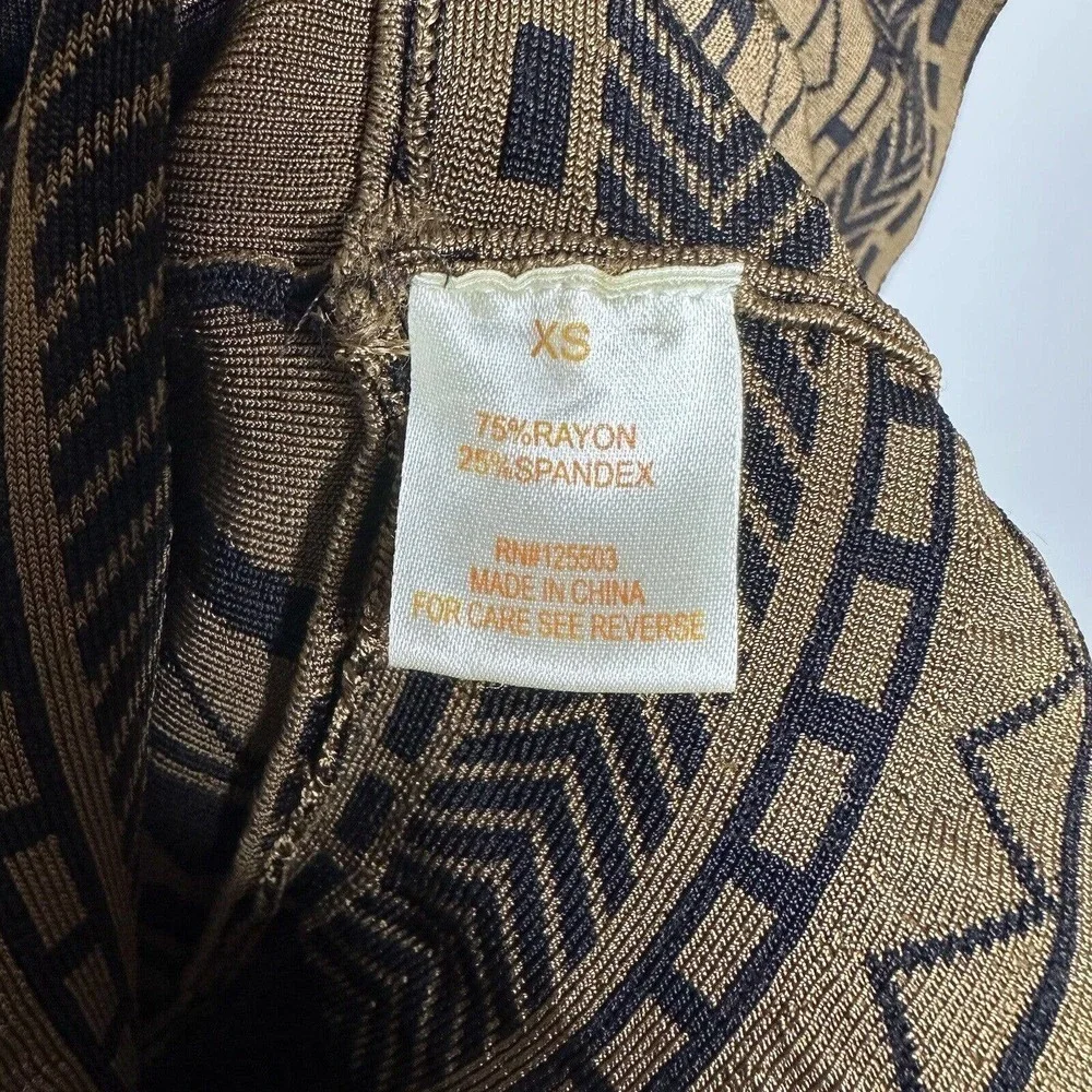 Torn by Ronny Kobo Michaela Tribal Sleeveless Mini Dress Women's Brown Black XS - Picture 5 of 5